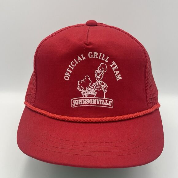 Vintage Johnsonville Brats Official Grill Team Snapback Hat BBQ Dad Grill Master - Picture 1 of 13